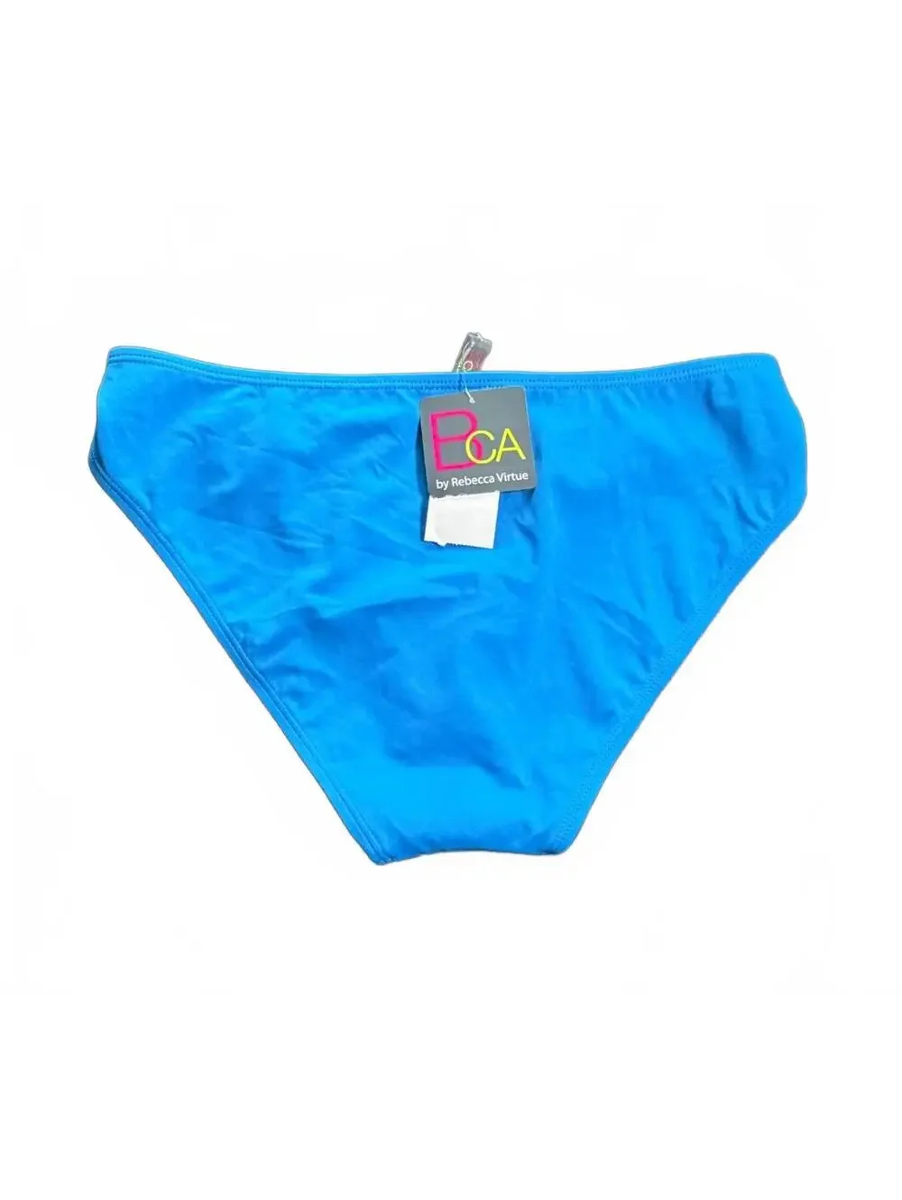 BECCA SKY blue shirred bikini swim bottoms size L NWT